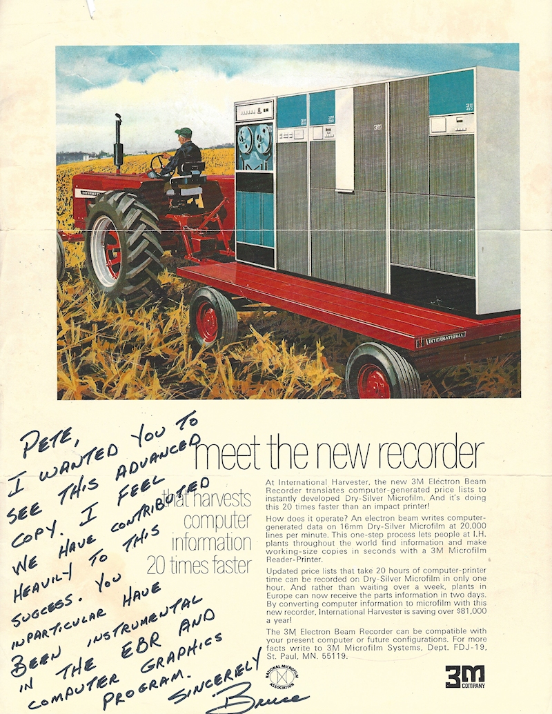 Electron Bean Recorder for International Harvester